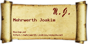 Mehrwerth Joakim névjegykártya